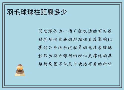 羽毛球球柱距离多少